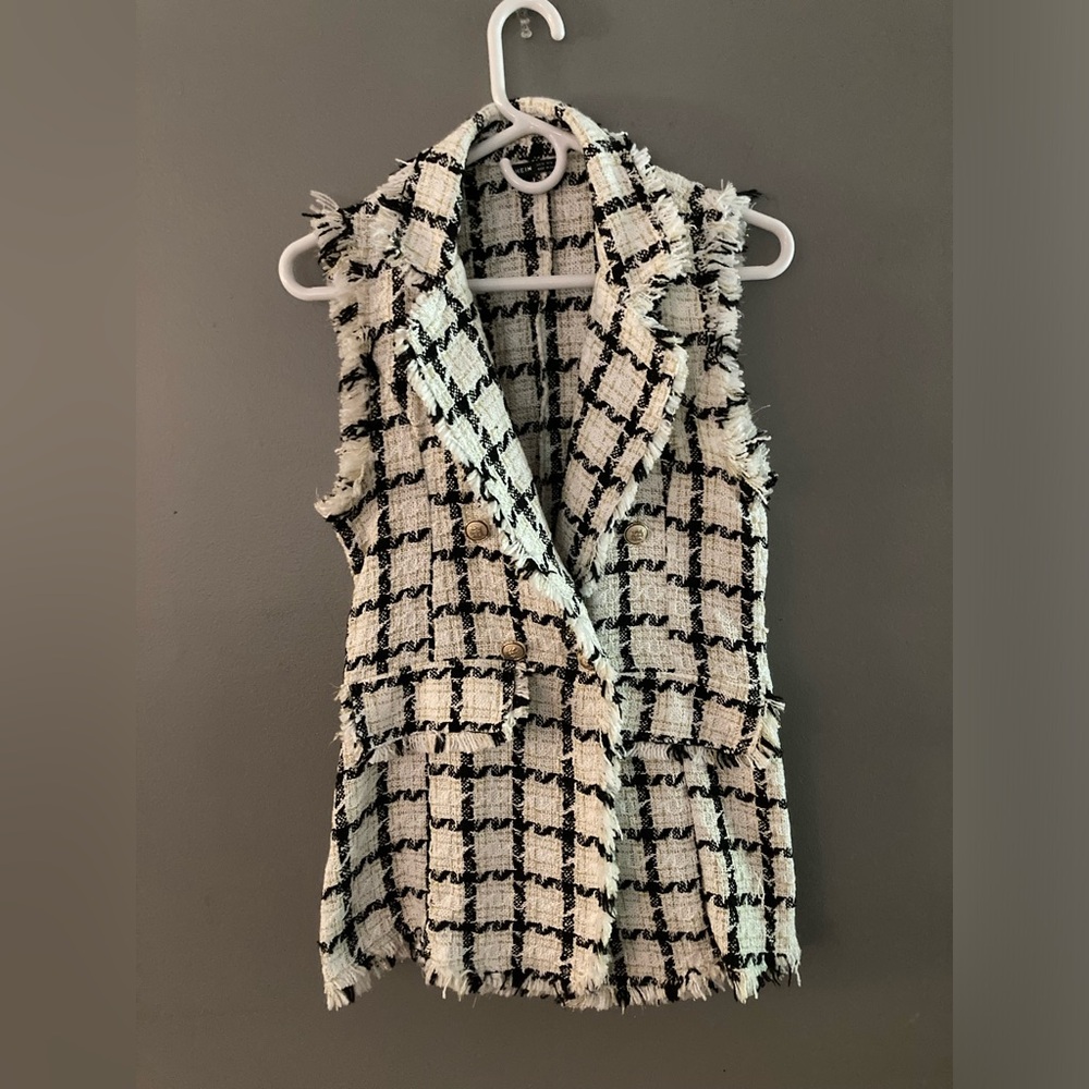 Like Brand New! Shein Dressy Plaid Long Vest